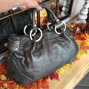 Kenneth Cole Metallic Grey Handbag Purse